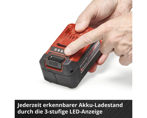 Einhell Akku mit dreistufiger LED Anzeige für den Ladestand