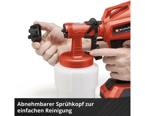Einhell Farbsprühsystem mit abnehmbarem Sprühkopf zur einfachen Reinigung