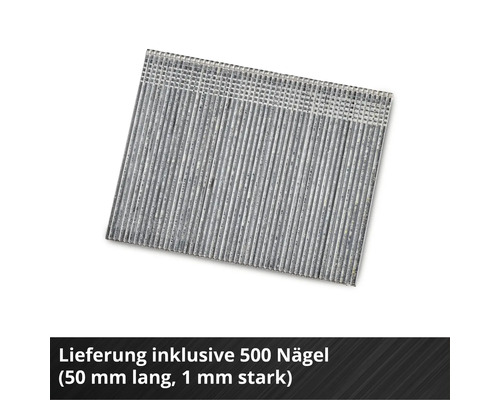 Magazinierte Nägel, 50 Millimeter lang, 1 Millimeter stark