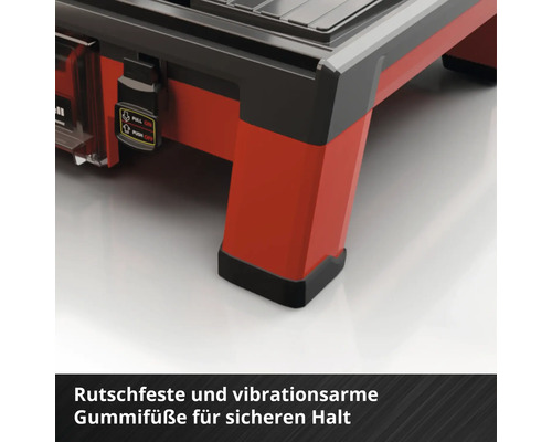 Detailansicht Fliesenschneidmaschine mit rutschfesten Gummifüßen