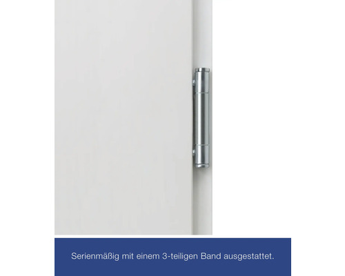 Dreiteiliges Türband an einer weißen Tür