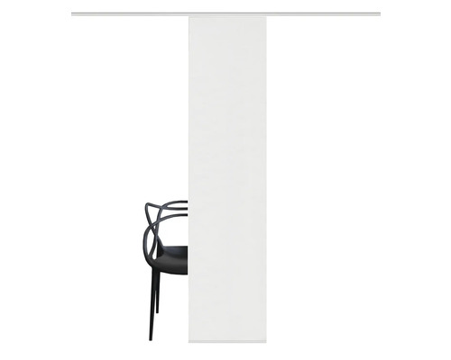 Schiebetür mit Laufwagen vor einem Stuhl