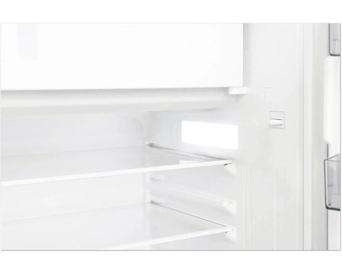 Innenansicht eines Kühlschranks mit Regalen