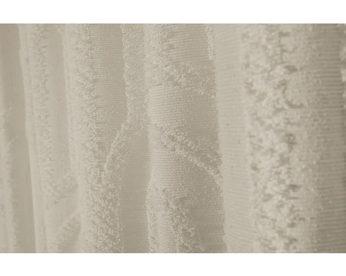 Detailaufnahme einer weißen, strukturierten Gardine