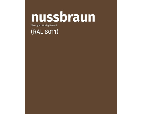 Farbmuster Nussbraun hochglänzend RAL 8011