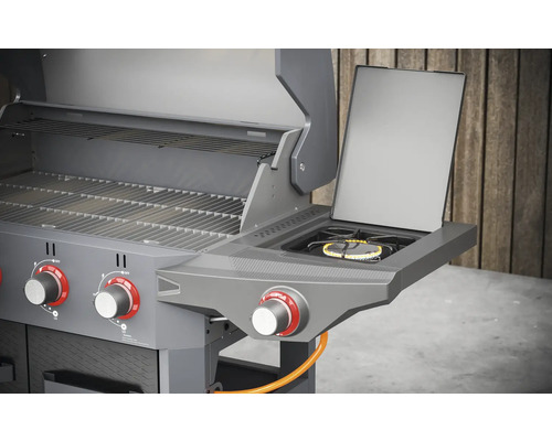 Gasgrill mit Seitenbrenner und Grillrost