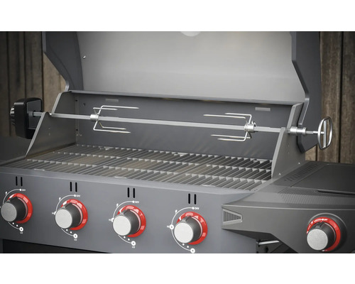Gasgrill mit Drehspieß im Detail