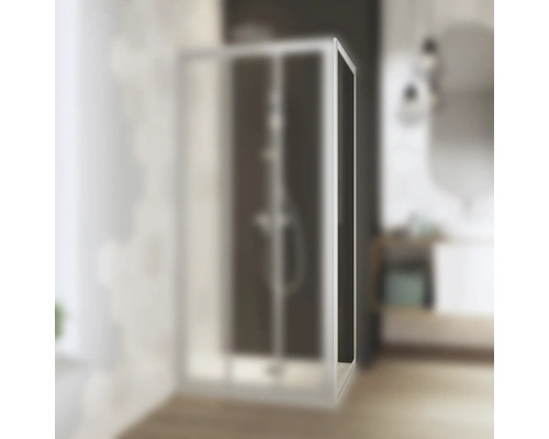 Seitenwand Breuer Fara 4 80 cm Kunstglas Perle Profilfarbe silber matt Duschkabine im Badezimmer