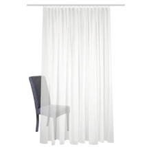 Vorhang mit Faltenband Sablio uni weiß leicht schimmernd 175x600 cm