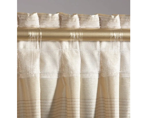 Gardine mit Kräuselbandaufhängung an einer Gardinenstange