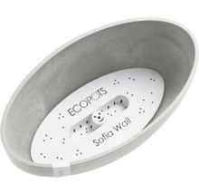 Blumentopf Ecopots Sofia Kunststoff Ø 39,3 cm 40,8 x 23,7 x 17,5 cm grau