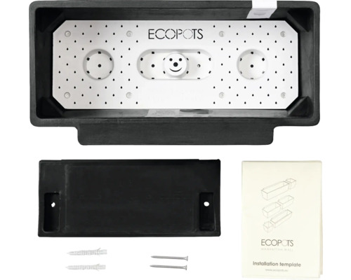 Ecopots Pflanzkasten mit Montagematerial und Installationsanleitung