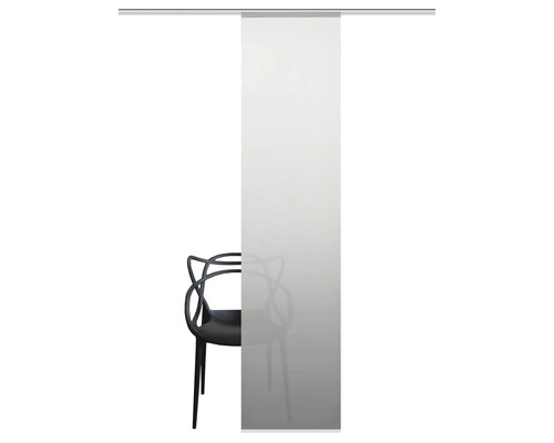 Glastür mit Schiebesystem und Stuhl