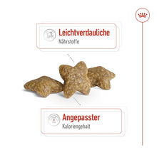 Hundefutter mit leicht verdaulichen Nährstoffen und angepasstem Kaloriengehalt.
