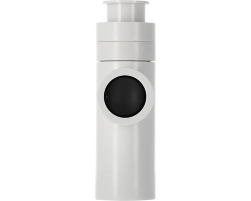 Weißer Siphon mit schwarzer Öffnung