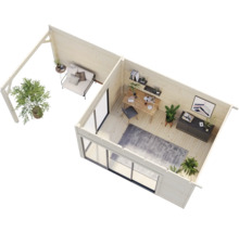 Gartenhaus Palmako Andrea 11,2+7,9 m² Schiebetür Isolierglas inkl. Fußboden 715 x 402 cm natur