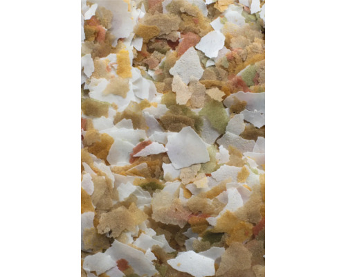 Nahaufnahme von Fischfutterflocken