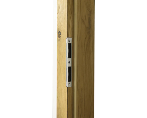 Holztür mit Türdrücker aus Metall