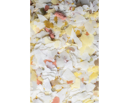 Nahaufnahme von Fischfutterflocken