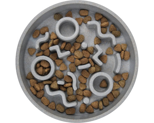 Fressnapf für Haustiere mit Labyrinthstruktur und Futter