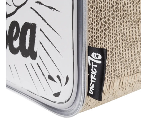 Kratzbrett für Katzen aus Pappe mit District 70 Logo