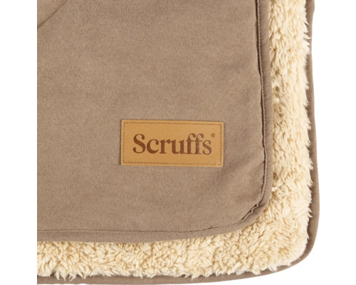 Scruffs Logo auf einer Hundedecke mit weicher Textur