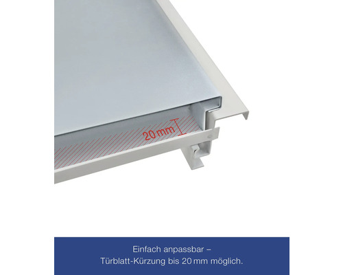 Anpassbare Türblattkürzung bis 20 Millimeter möglich.