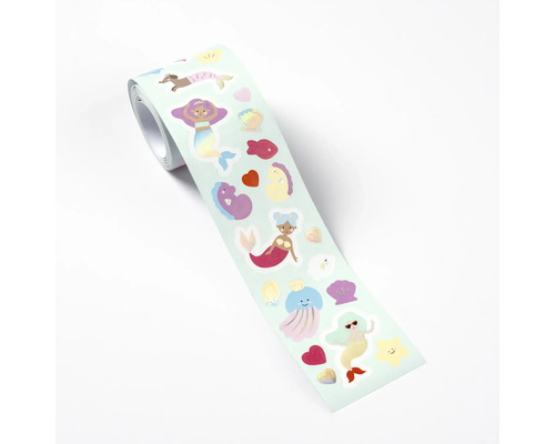 Rolle mit verschiedenen Aufklebern mit Meerjungfrauenmotiven