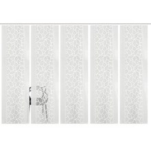 Schiebegardine 5er-Set Konturo weiss 60x245 cm