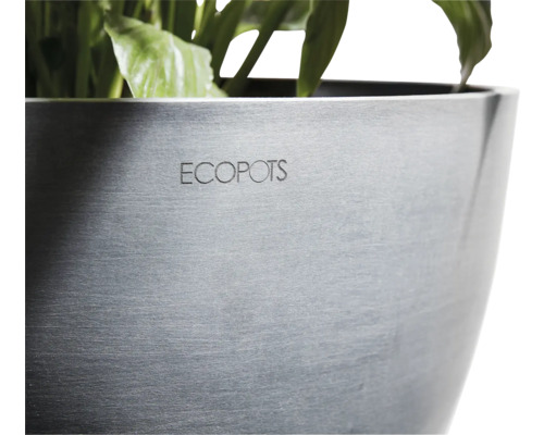 Detailaufnahme eines Ecopot Pflanzgefäßes mit Bepflanzung