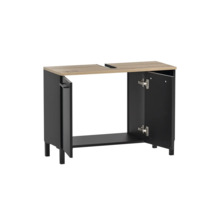 Waschbeckenunterschrank Möbelpartner Malte BxHxT 79.8x58.3x32 cm schwarzmatt-artisan eiche