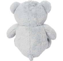Rückansicht eines grauen Teddybären aus Plüsch