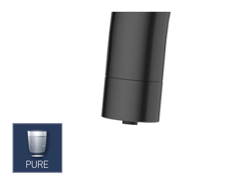 Wasserhahn Detailaufnahme mit Pure Symbol