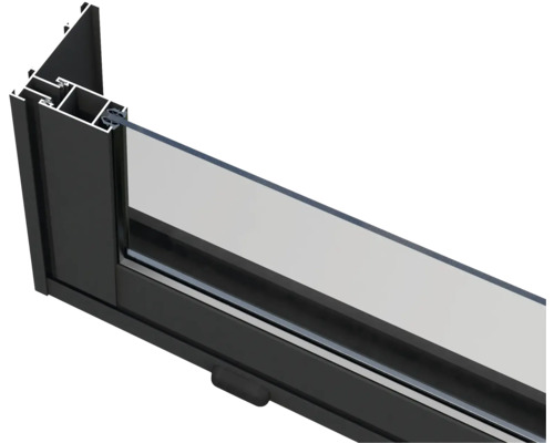 Detailansicht eines Fensterprofils mit Glas