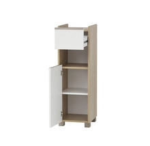 Unterschrank Möbelpartner Juba BxHxT 30.2x94.7x33 cm eiche hell-kreideweiß