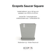 Untersetzer Ecopots Rotterdam Kunststoff Ø 21 cm x 22 x 2,6 cm grau