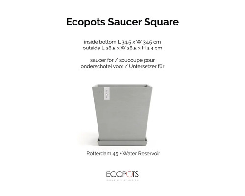 Ecopots Untersetzer quadratisch für Blumentöpfe