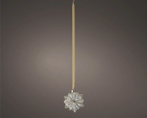 Sternförmiger Christbaumschmuck mit Beleuchtung und Aufhängeband