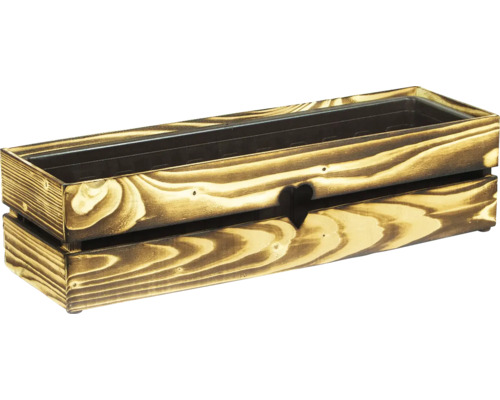 Blumenkasten aus Holz mit Kunststoffeinsatz