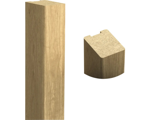 Holzpfosten und Holzkeil zur Befestigung