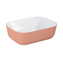 Jungborn Aufsatzwaschbecken 45.5x32.5 cm weiß hochglanz/terra pink matt