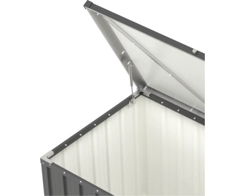 Offene Gartenbox mit Deckel und Gasdruckfeder