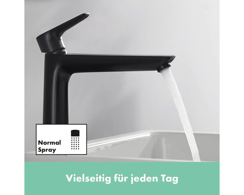 Schwarzer Wasserhahn mit Normalstrahl für den Waschtisch