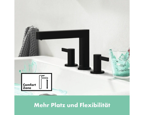 Waschtischarmatur mit ComfortZone am Waschbecken