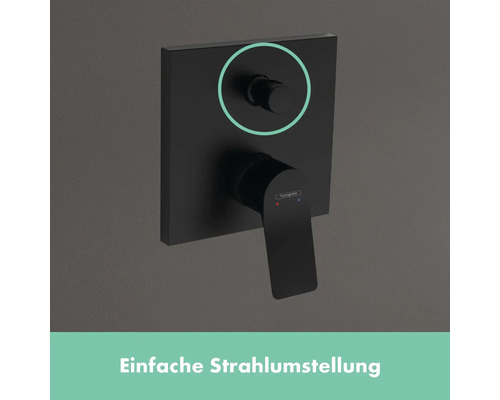 Eingebaute Duscharmatur mit Umsteller und Hansgrohe Logo
