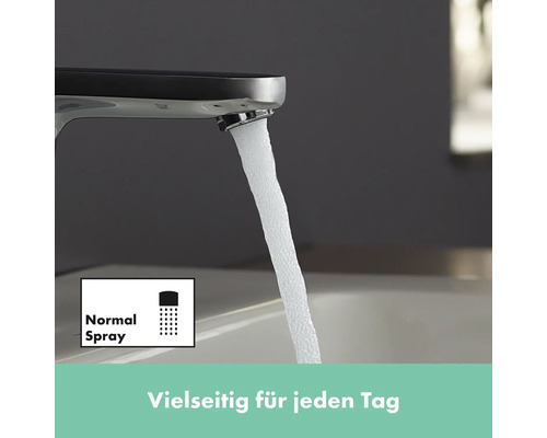 Wasserhahn mit Normalstrahl-Funktion im Badezimmer