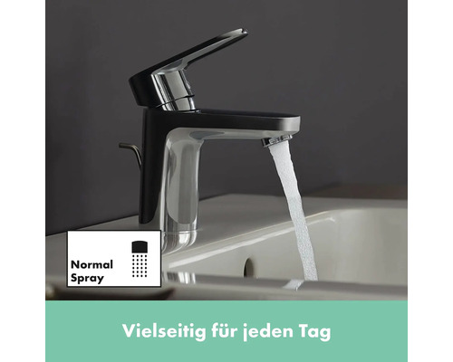 Wasserhahn mit Normalstrahl im Badezimmerwaschbecken