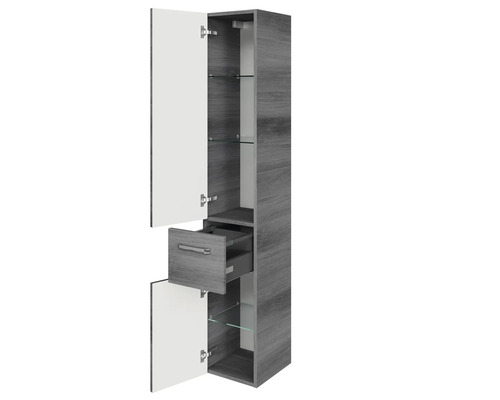 Hochschrank mit Regalböden, Schublade und Türen für das Badezimmer