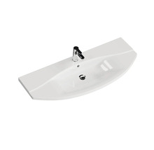 Halbrundes Aufsatzwaschbecken mit Armatur