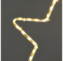 Detailaufnahme einer Lichterkette in Sternform